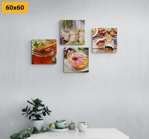 Set obrazů zátiší do kuchyně - 4x 40x40 cm