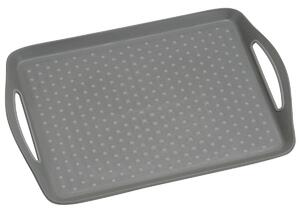 Servírovací protiskluzový tác 45,5 x 32 cm, plastový, šedý KESPER 77207