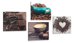 Set obrazů vůně dobré kávy - 4x 40x40 cm