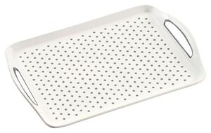 Servírovací protiskluzový tác 45,5 x 32 cm, plastový, bílý KESPER 77200