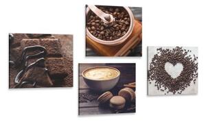Set obrazů pro milovníky kávy - 4x 40x40 cm