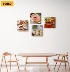 Set obrazů zátiší do kuchyně - 4x 40x40 cm