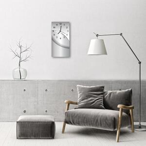Skleněné hodiny vertikální Kovová šedá grafika 30x60 cm