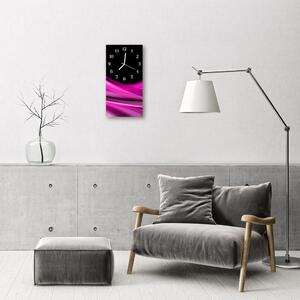 Skleněné hodiny vertikální Umění Abstrakce růžových linií 30x60 cm
