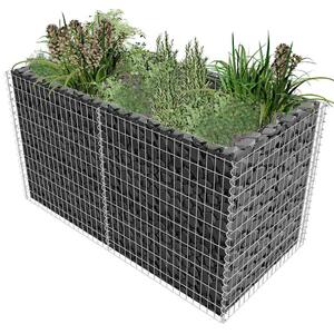 Gabionový vyvýšený záhon ocel 180 x 90 x 100 cm stříbrný 142366