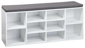 Botník s podsedákem 103 x 29,5 x 48 cm, bílá/šedá KESPER 92307