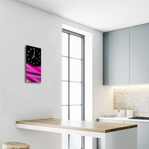 Skleněné hodiny vertikální Umění Abstrakce růžových linií 30x60 cm