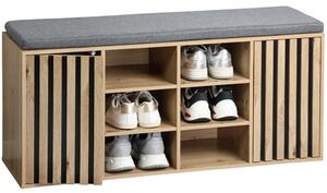 Botník s podsedákem 103 x 29,5 x 48 cm, dekor dub/šedý KESPER 15947