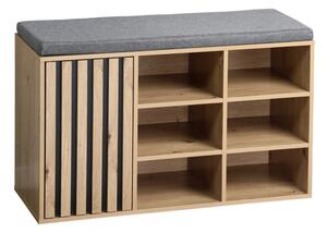 Botník s podsedákem 76 x 29,5 x 48 cm, dekor dub/šedý KESPER 15946