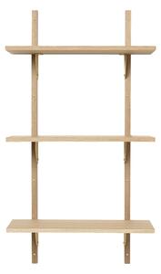 FERM LIVING Police Sector Tripple, Narrow, Natural Oak, Mosaz