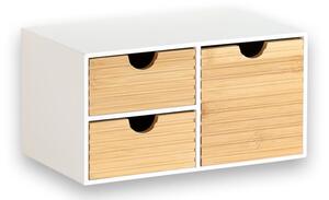 Organizér se 3 zásuvkami, 27 x 16 x 14 cm, bílý/přírodní KESPER 58960