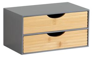 Organizér se 2 zásuvkami, šedý/přírodní KESPER 58963
