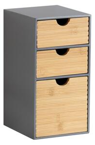 Organizér se 3 zásuvkami, šedý/přírodní KESPER 58965