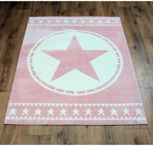 Kusový koberec Hvězda růžový 70x140cm