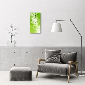 Nástěnné hodiny vertikální Umění abstrakce zelená grafika 30x60 cm