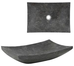 Umyvadlo 50 x 35 x 12 cm mramor černé 142764