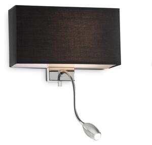 Nástěnné svítidlo Ideal lux 035956 HOTEL AP2 NERO 2xE27 / LED 1W / 45lm 3000K