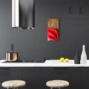 Nástěnné hodiny vertikální Kuchyňské ubrousky barevné dřevo 30x60 cm