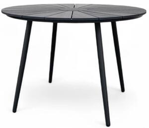 Wilder Zahradní stůl Ø 105 cm, ocel/artwood, černý NOELA 34570791