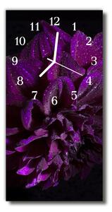 Nástěnné hodiny vertikální Květiny Pivoňka purpurová rosa 30x60 cm