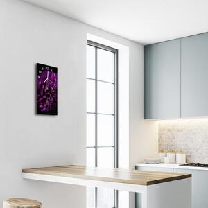 Nástěnné hodiny vertikální Květiny Pivoňka purpurová rosa 30x60 cm