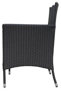 Bali Zahradní lavice 116 cm, umělý ratan, černá NOELA 3457063