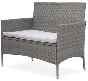 Bali Premium Zahradní lavice 116 cm, umělý ratan, šedohnědá NOELA 34570631