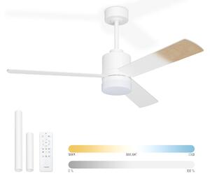 Noaton 14132WWL Canis, bílá a světle hnědá, stropní ventilátor se světlem