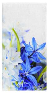 Osuška Modré a bílé květy 70x140