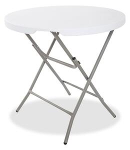 Skládací kulatý stůl Ø 80 cm / výška 75 cm – bílý