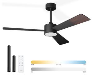 Noaton 13132BBD Lepus, černá a tmavě hnědá, stropní ventilátor se světlem