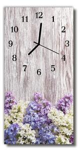 Nástěnné hodiny vertikální  Lilac květiny pestré 30x60 cm