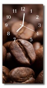 Nástěnné hodiny vertikální Kuchyňská zrna hnědé kávy 30x60 cm