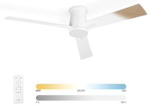 Noaton 16132WWL Rhea, bílá a světle hnědá, stropní ventilátor se světlem (Zánovní)