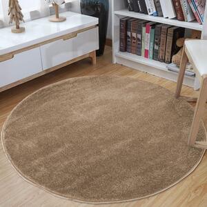 Béžový kulatý koberec do každého pokoje Šířka: 100 cm | Délka: 100 cm