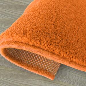 Jednobarevný kulatý koberec oranžové barvy Šířka: 80 cm | Délka: 80 cm