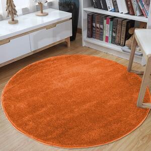 Jednobarevný kulatý koberec oranžové barvy Šířka: 80 cm | Délka: 80 cm