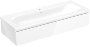 Mexen Orio, koupelnová skříňka 120 cm s umyvadlem Vela, 1 zásuvka, bílá lesklá, 91A10-12023-1-BF00-W23M00