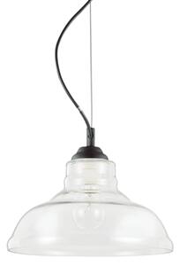 Závěsné svítidlo Ideal lux 112336 BISTRO SP1 PLATE trasparente 1xE27 60W chrom