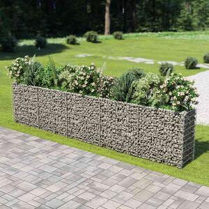 Gabionový vyvýšený záhon pozinkovaná ocel 450 x 50 x 100 cm 143564