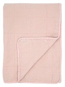 Růžový přehoz s opraným vzhledem Aix Vintage Quilt - 130*180 cm - Chic Antique