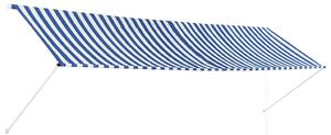 Zatahovací markýza modro-bílá 400 x 150 cm 143751