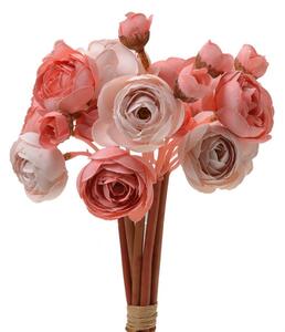 Umělá kytice růžové pivoňky - 27 cm