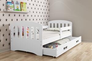 Dětská postel s úložným prostorem s matrací 80x190 GAVRIL - bílá