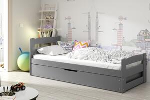 Dětská postel s úložným prostorem bez matrace 90x200 LYDIE - grafit
