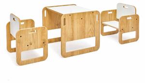 Set dětský stolek a židle Spaxie 2 (bílá + naturální)