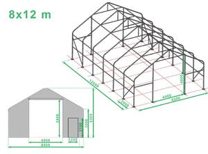 Mobilní skladová hala 8x12 m - šedá barva Šedá