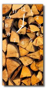 Skleněné hodiny vertikální Béžové dřevěné dřevo 30x60 cm