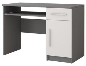 Praktický psací stůl OLEG - šedá / bílá