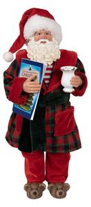Figurka Santa Clause v domácím úboru s horkou čokoládou a knížkou – 28 cm